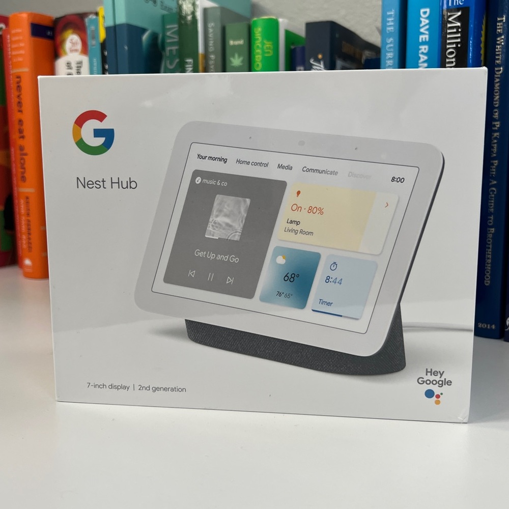 Google Nest Hub: 7 inch display, 2nd generation. New in box.